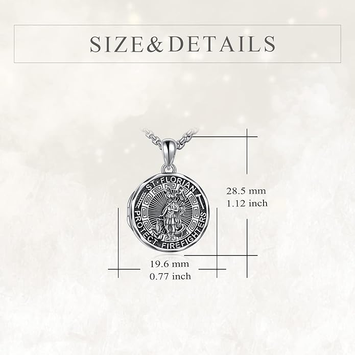 YFN Patron Saint Necklace Sterling Silver Amulet Medal Pendant Religious Protector Jewelry Gifts for Women Men
