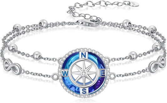 Sea Turtle/Dolphin/Starfish/Seashell/Compass Bracelet for Women 925 Sterling Silver Ocean Wave Anklet Summer Hawaiian Jewelry Gift for Her