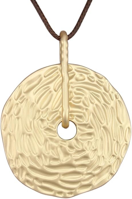 Long Boho Necklaces for Women Vintage Leather Wooden Pendant Y Choker Ethnic Style Gold Circle Hippie Sweater Necklace