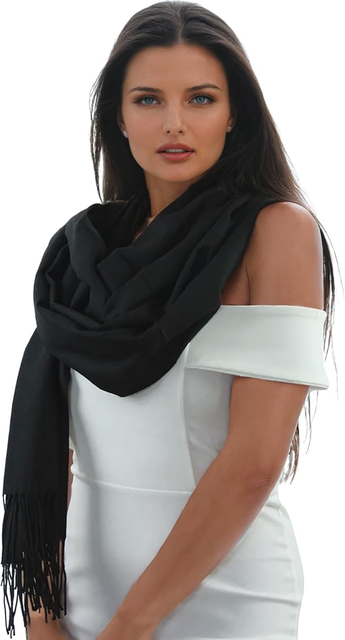 Ocomfly 100% Pashmina Scarf for Women - Premium Womens Scarves - Gift Boxed - Shawls or Wraps - Ultra Soft and Warm