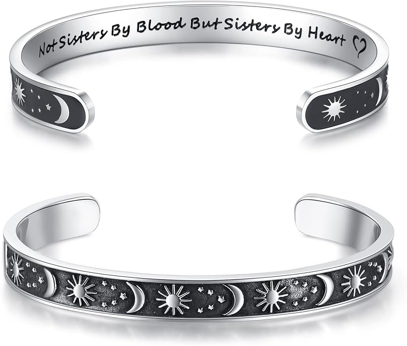 TONY & SANDY Inspirational Bracelets for Women Teen Girls Personalized Gifts for Daughter Granddaughter Mom Sister Friends Stainless Steel Engraved Cuff Birthday Easter Christmas