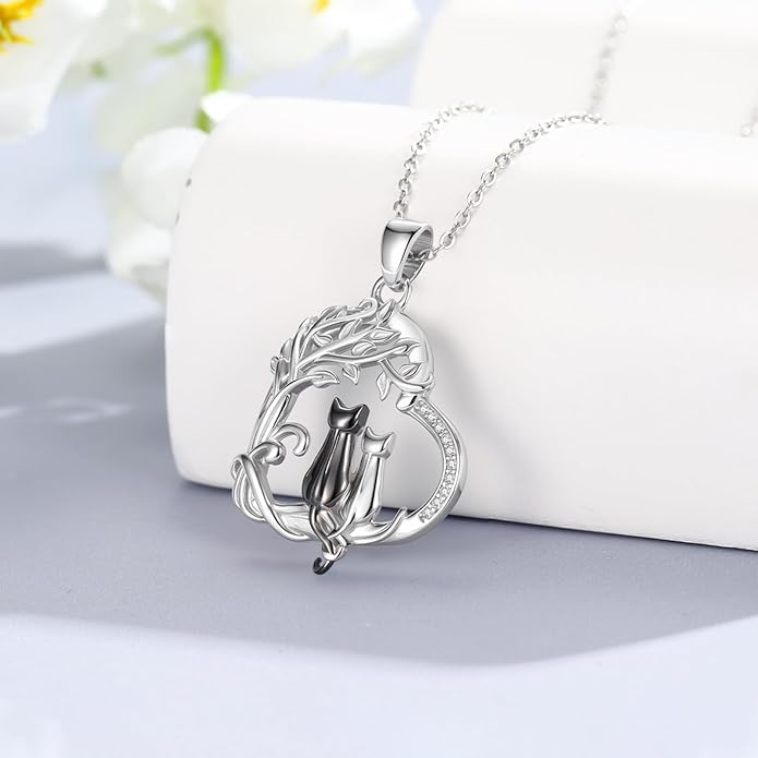 Dog Cat Necklace Pendant 925 Sterling Silver Pet Jewelry Gifts for Women