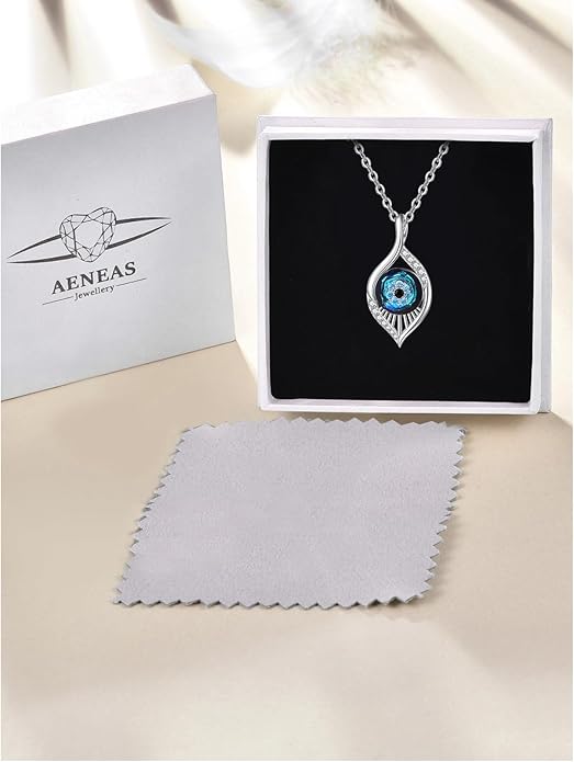 AENEAS Evil Eye Necklace for Women 925 Sterling Silver Necklace Ojo Turco Trendy Jewelry Gifts for Women Wife