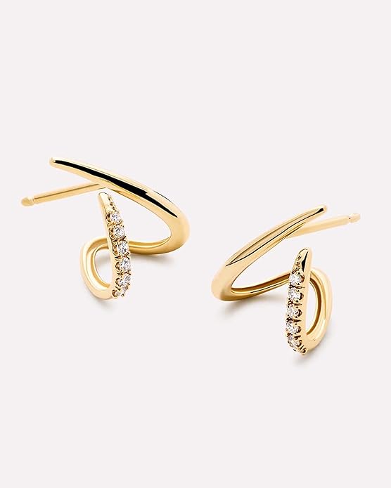 Gold Earrings for Women Trendy 14K Gold Plated Stud Earrings Dainty Minimalis Hypoallergenic CZ Earrings Jewelry Gifts for Her