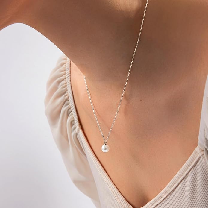 Zeffy Gold Pearl Necklace for Women, Dainty 14K Gold/Silve Plated Layered Pearl Choker Pearl Earrings Pearl Bracelets Wedding Trendy Gold Jewelry Set for Women Gifts