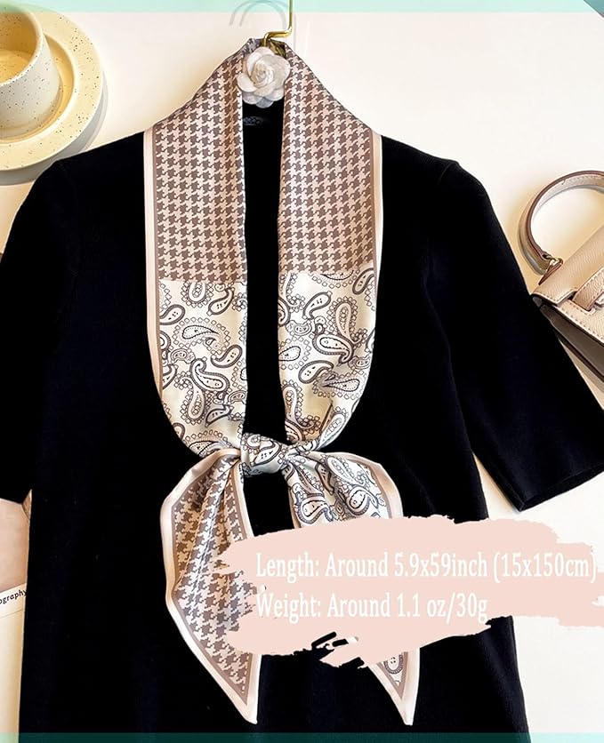 Dailyacc Hair Scarf for Women Fashion Silky Satin Headscarf Wrap Breathable Lightweight Neck Scarves For Handbag