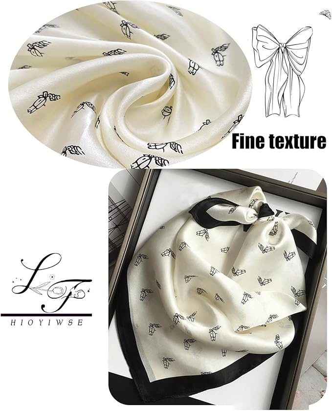 Hioyiwse Satin Bandanas Head Scarf For Women Hair Scarves Accessories Lightweight Fashion Wrap Neck Silk Sleeping Headscarf