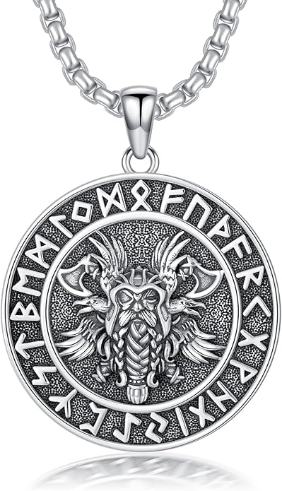 KoyeKei Viking Necklace for Men 925 Sterling Silver Viking Norse Pagan Jewelry Gifts for Women