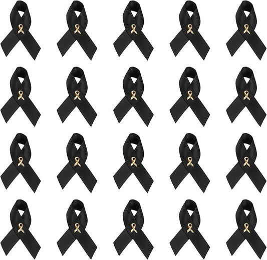 1/2/5/10/25/50/100pcs Satin Awareness Ribbon Pins (Pick your color), for Cancer & Disease Awareness, Bulk Quantities for Fundraising, Events, Gift Giving