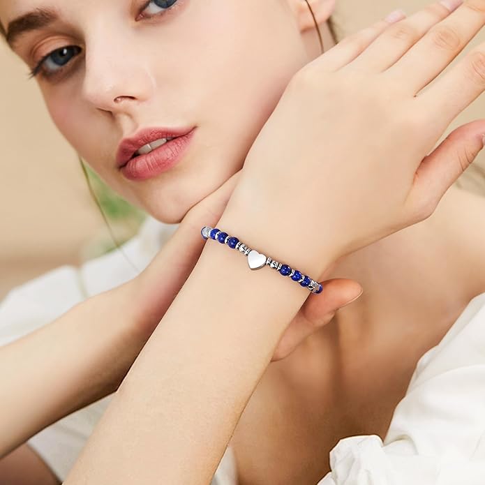 VIBILIA Cross Beaded Bracelets for Women, Inspirational Natural Heart Religious Bracelets for Women, Birthday Christian Gifts for Women on Thanksgiving Christmas Gifts