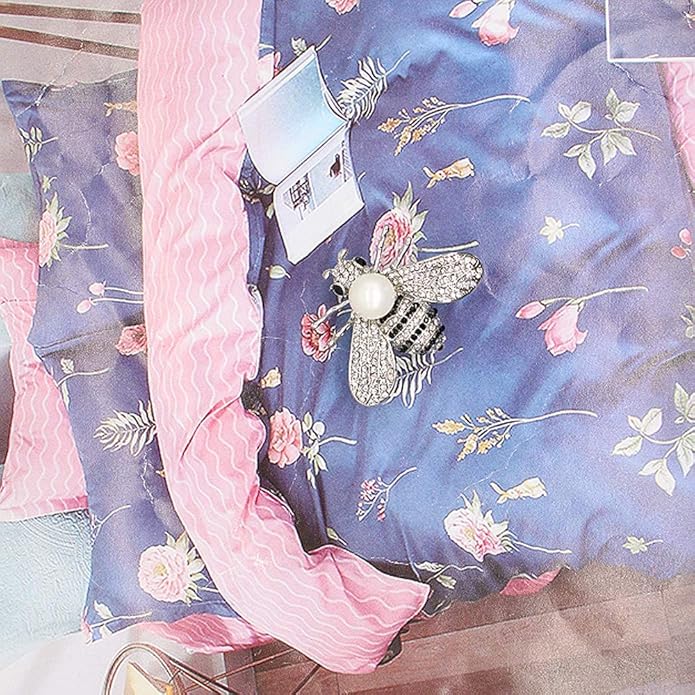 Honey Bee Brooches Crystal Insect Themed Bee Brooch Animal Fashion Shell Pearl Brooch Pin Gold Tone