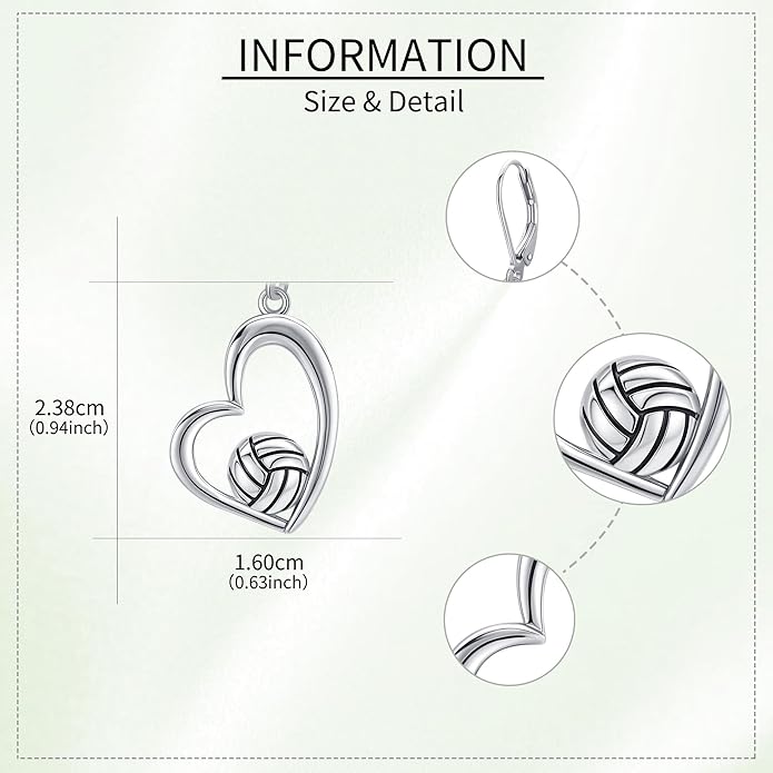 Pickleball/Tennis/Soccer/Volleyball/Golf/Hockey/Basketball Earrings for Women 925 Sterling Sliver Sports Ball Earrings Pickle Ball Dangle Earrings Pickleball Jewelry Gifts for Women Lover