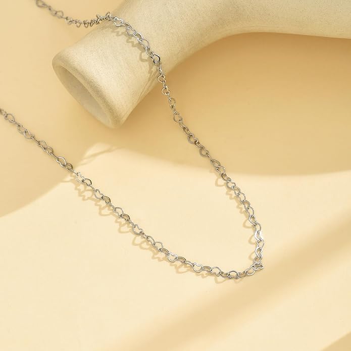 Gold Chain Necklace for Women Dainty 18K Gold Plated Thin Satellite Beaded Turquoise Necklace Simple Gold Boho Jewelry