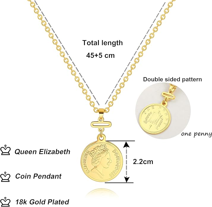 CANEVINKA Dainty Cross Medallion/Heart Pendant Chain Necklace 18K Gold Plated Oval Choker Fashion OT Toggle Jewelry Handmade for Women Simple Gold Charm Necklace