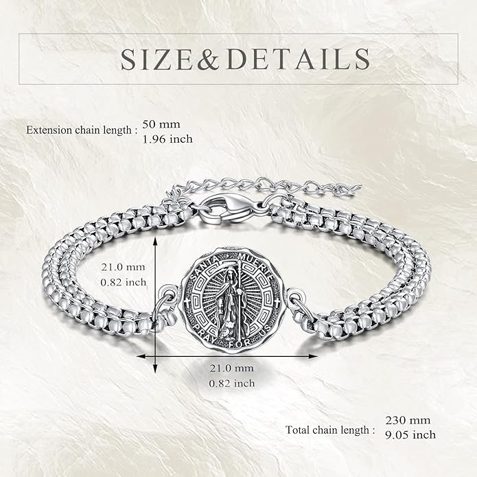 YFN Patron Saint Bracelet Sterling Silver Religious Protector Bracelet Jewelry Gift for Women Men