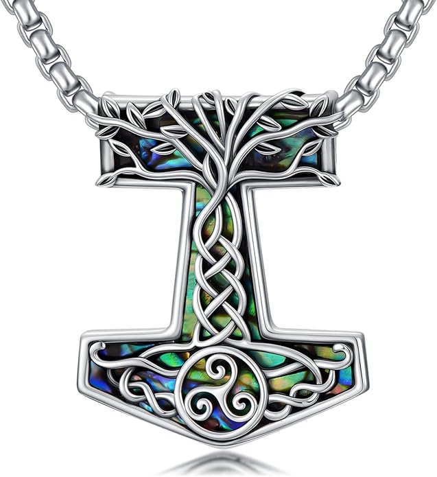 KoyeKei Viking Necklace for Men 925 Sterling Silver Viking Norse Pagan Jewelry Gifts for Women