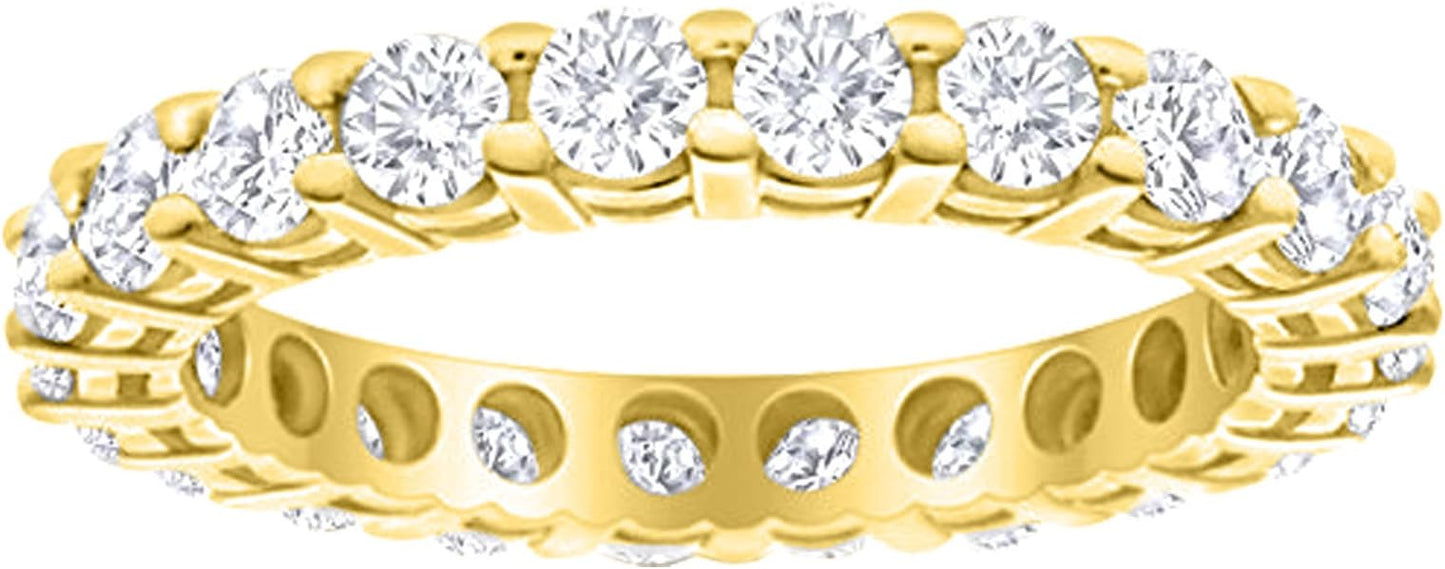 Houston Diamond District 1-10 Carat LAB GROWN Diamond Eternity Wedding Anniversary Stackable Ring Band for Women Ultra Premium Collection (E-F Color VS2-SI1 Clarity)