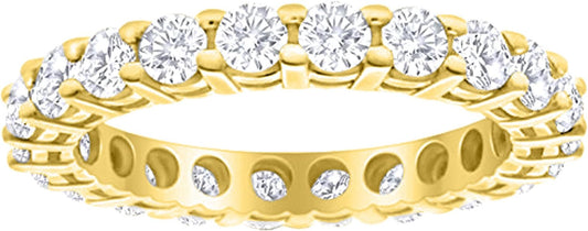 Houston Diamond District 1-10 Carat LAB GROWN Diamond Eternity Wedding Anniversary Stackable Ring Band for Women Ultra Premium Collection (E-F Color VS2-SI1 Clarity)