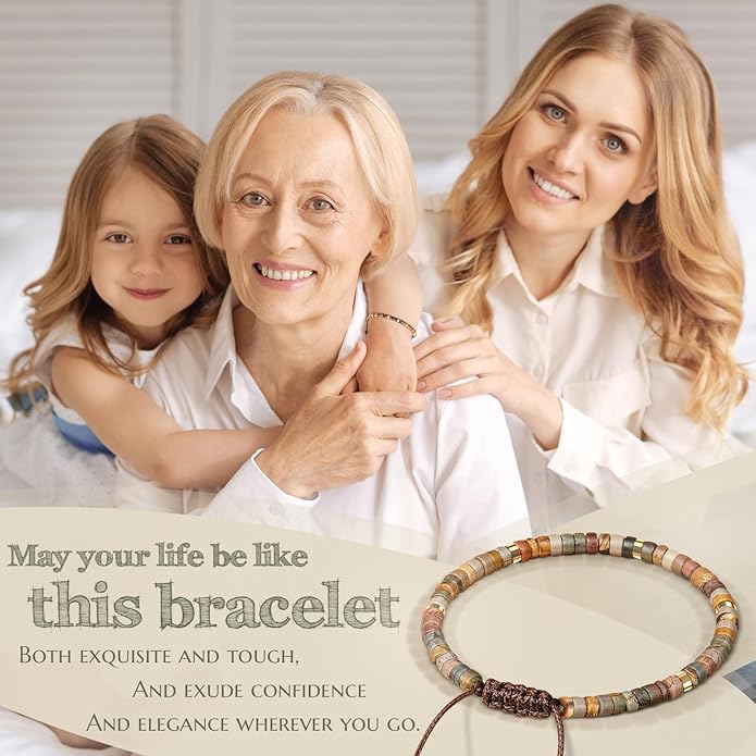 30th 40th 50th 60th 70th 80th Birthday Gifts for Women, Natural Stone Bracelet Birthday Gifts for Mom Daughter Grandma Sister Friends Coworker