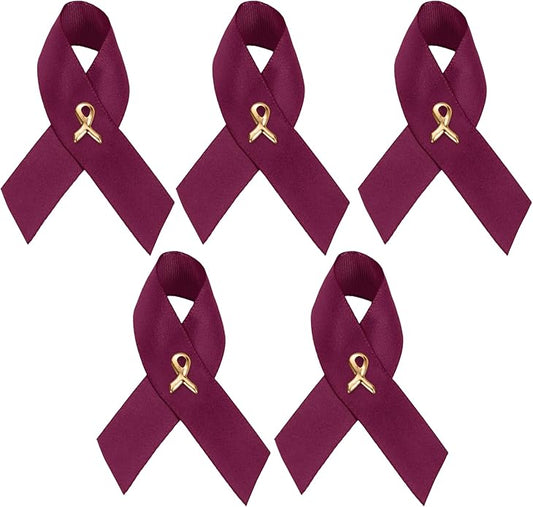 1/2/5/10/25/50/100pcs Satin Awareness Ribbon Pins (Pick your color), for Cancer & Disease Awareness, Bulk Quantities for Fundraising, Events, Gift Giving