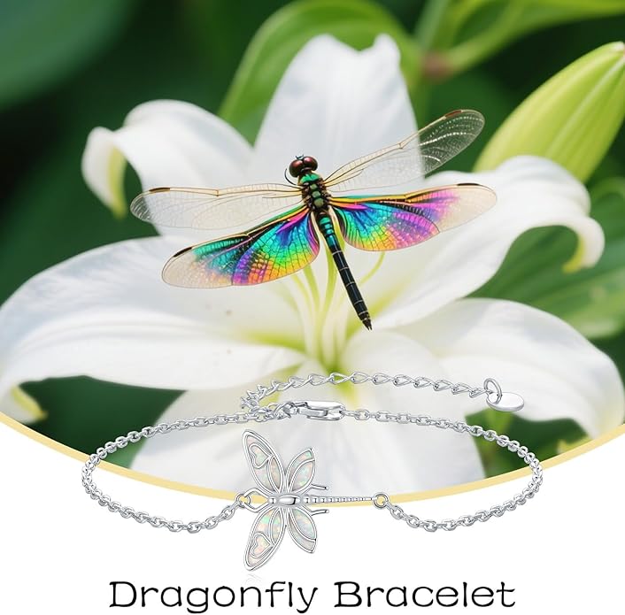 Butterfly/Phoenix/Dove/Dragonfly/Hummingbird Bracelet for Women 925 Sterling Silver Opal Bracelet Dainty Link Jewelry Birthday Christmas Gifts for Women Her