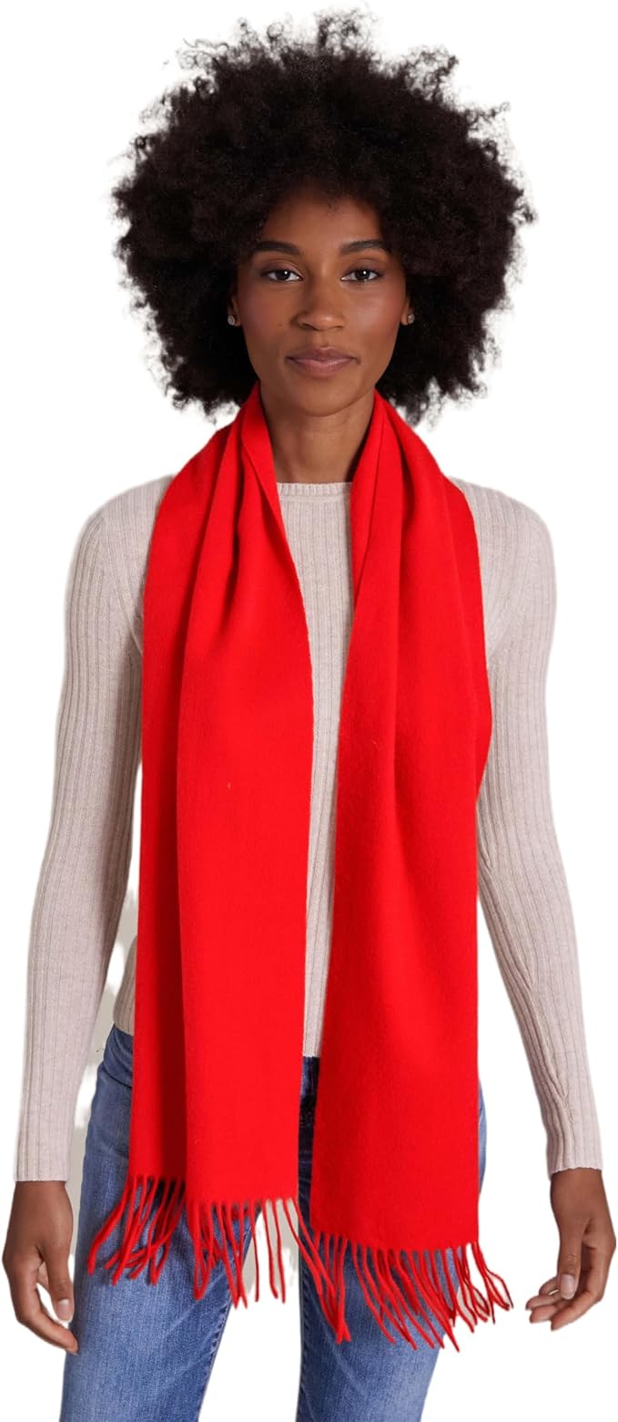 Alashan Cashmere Ultra-Fine Merino Wool and Cashmere Blend Woven Scarf -Luxe fabric-Lightweight- 72" x 12"