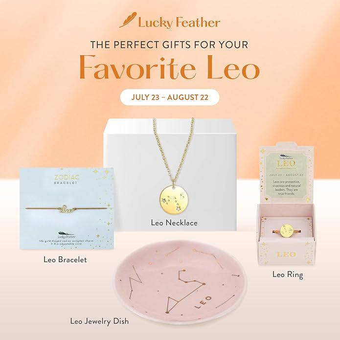 Lucky Feather Zodiac necklaces for women | Scorpio 14K Gold-Plated Astrology Pendant for Girls | Horoscope Sign Zodiac gift | Great Christmas Stocking Stuffer | Trendy Birthday Jewelry Gift | 16” - 18”
