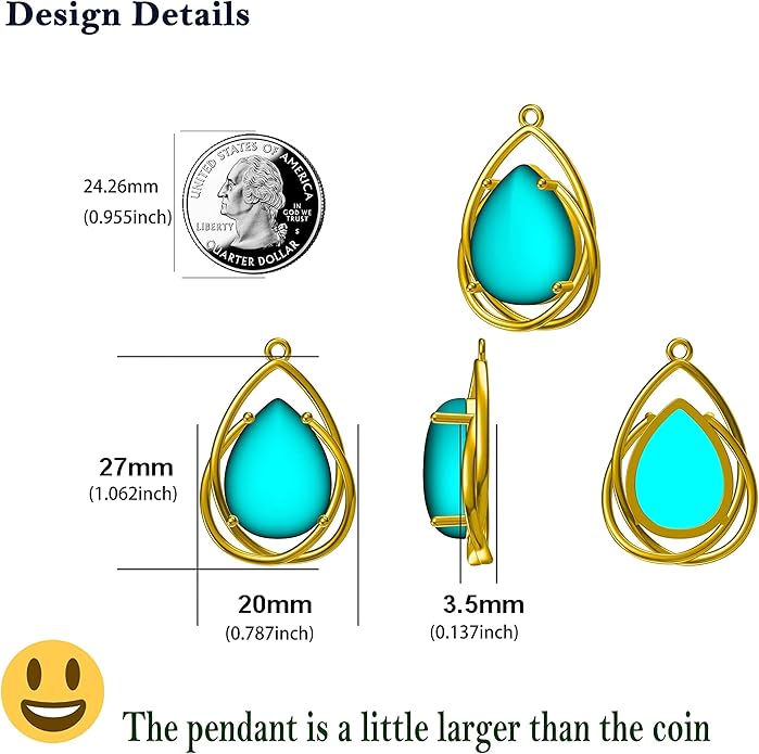 Teardrop Turquoise Pendant Necklace, 925 Sterling Silver December Birthstone Necklace Vintage Western Jewelry Gift for Women