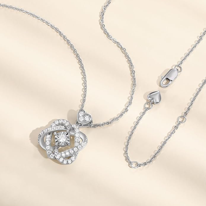 Sterling Silver Lab Grown Diamond Halo Pendant Necklace, Chain Included,ideal gift for anniversaries, birthdays, or any milestone celebration
