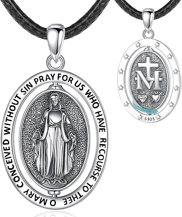 EUDORA 925 Sterling Silver St Christopher/St Benedict/St Michael/Virgin Mary/San Judas Tadeo/Good Shepherd Cross/Archangel Necklace Medal Pendant Protection Religious Amulet Jewelry For Men Women