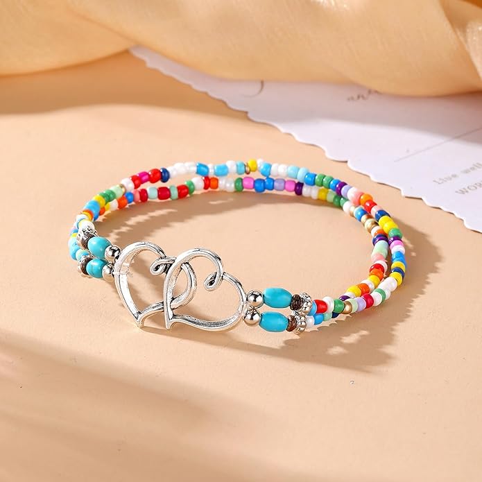 Shell Ankle Bracelet Set for Women, Gold Plated Boho Bead Adjustable Anklet, Hawaiian Beach Seashell Pearl Heart Starfish Conch Foot Jewelry Gifts