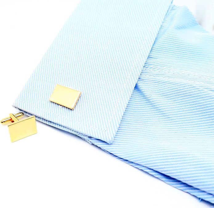 Jonwo Classic Rectangle Stainless Steel Men's Cufflinks in Gift Box Classic Tuxedo Shirt Cuff Link for Wedding Formal Business