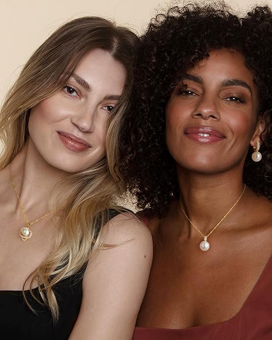 Gold Pearl Necklace for Women, Chunky 18K Gold Plated Layered Choker Chain - Double Layered Pearl Necklace, Trendy Gold Jewelry Birthday Gifts