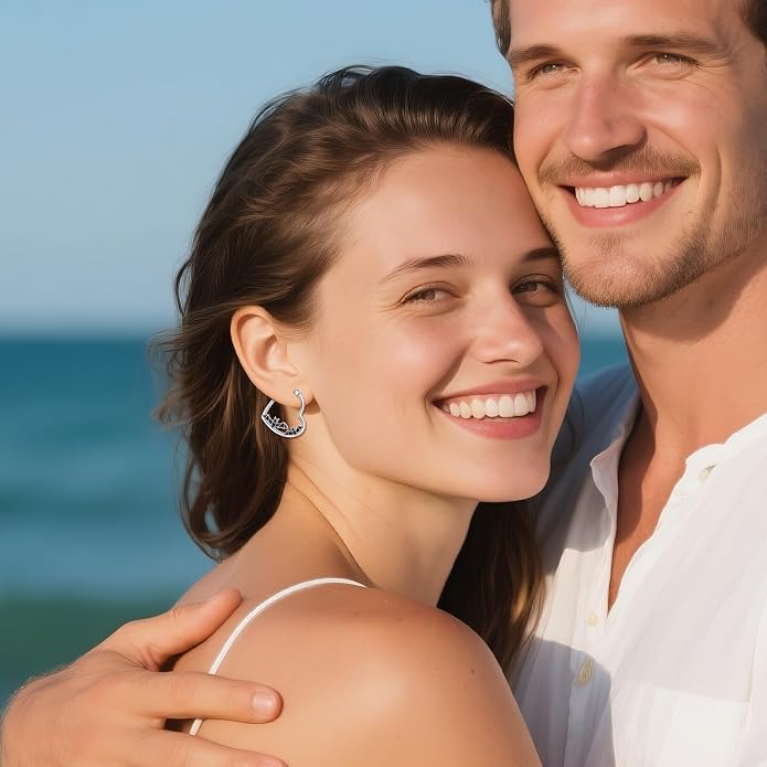 YFN Animal Earrings Sterling Silver Animal Heart Hoop Dangle Earrings Cute Jewelry Gifts for Women