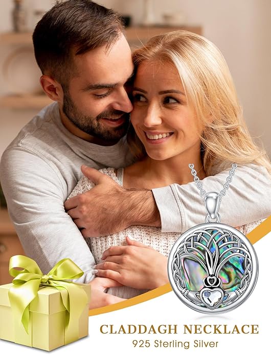 Seiyang 925 Sterling Silver Mustard Seed/Cross/Star of David/Triquetra Trinity Knot/Celtic/Claddagh Necklace Christian/Irish Jewelry Gifts for Women Mom Her