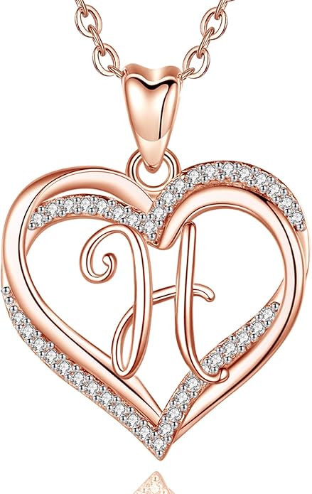 INFUSEU Unique Initial Necklaces for Women Girls Small Heart Letter Jewelry, Meaningful Personalized Gifts