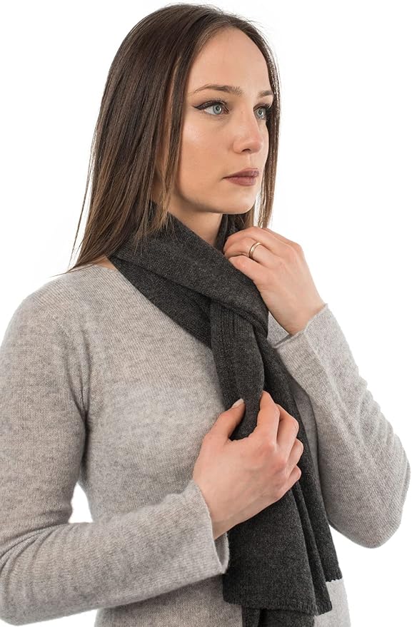 Dalle Piane Cashmere - 100% Cashmere Classic Scarf - Made in Italy - Neck Warmer (12" x 63") - Luxury Gift