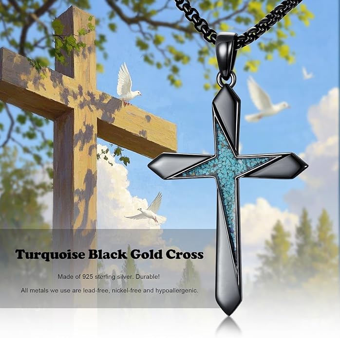 Cross Necklace for Men 925 Sterling Silver Celtic Cross Pendant Christian Jewelry Religious Christmas Gifts for Women