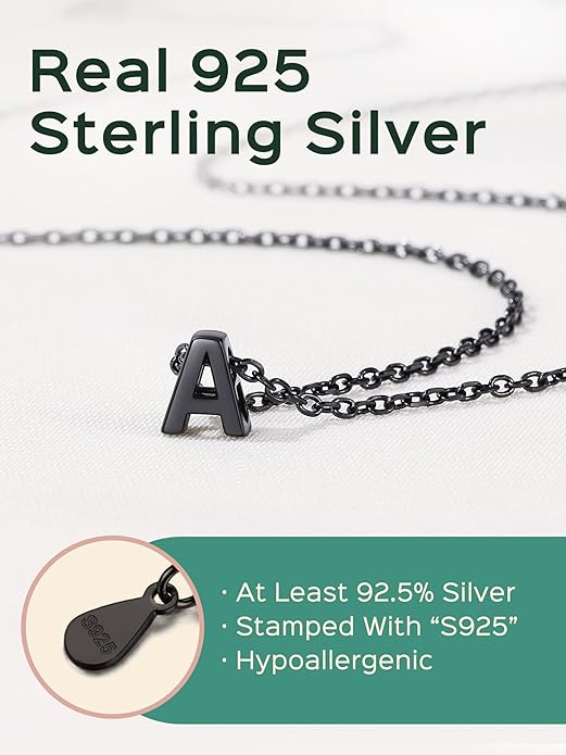 ChicSilver 925 Sterling Silver Initial Necklace for Women Dainty Letter Jewelry Personalized Gift