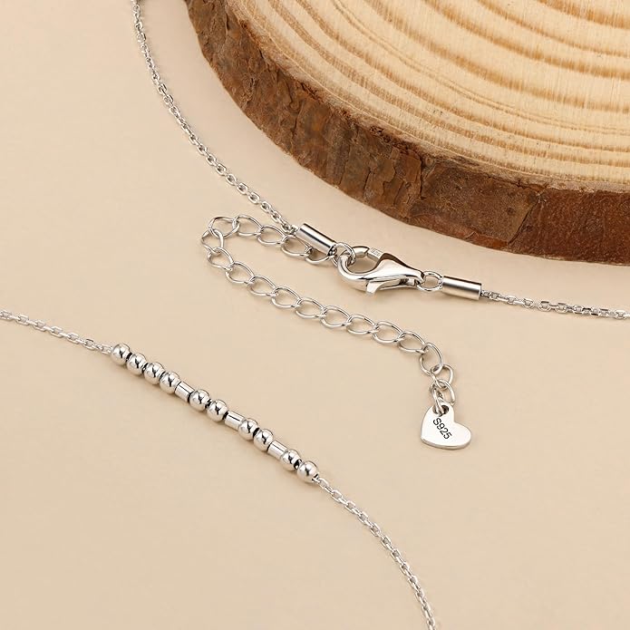 Monily Inspirational Gifts for Women Morse Code Bracelets for Women Funny Bracelet for Friend Funny Gift for Women Sterling Silver Bracelet for Women