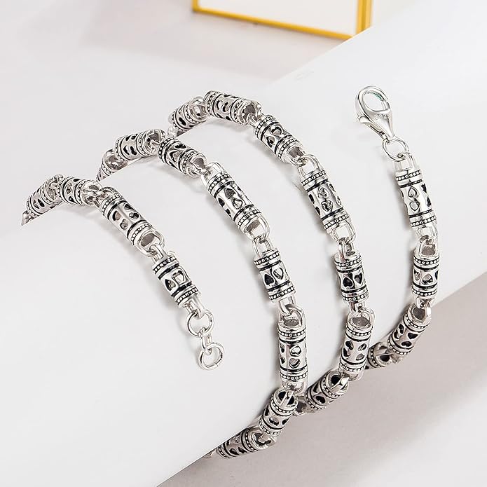 Dankadi Vintage Chic 4.5mm Curb Mens Necklace -925 Sterling Silver Cylindrical Box Chain Italy Jewelry -Neck Link Chains For Man Women 20" 22" 24" inch