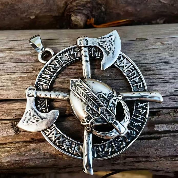 S925 Sterling Silver Viking Pendant, Norse Mythology Inspired Men's Jewelry, Perfect for Necklaces, Gift for Father's Day, Christmas, Birthday