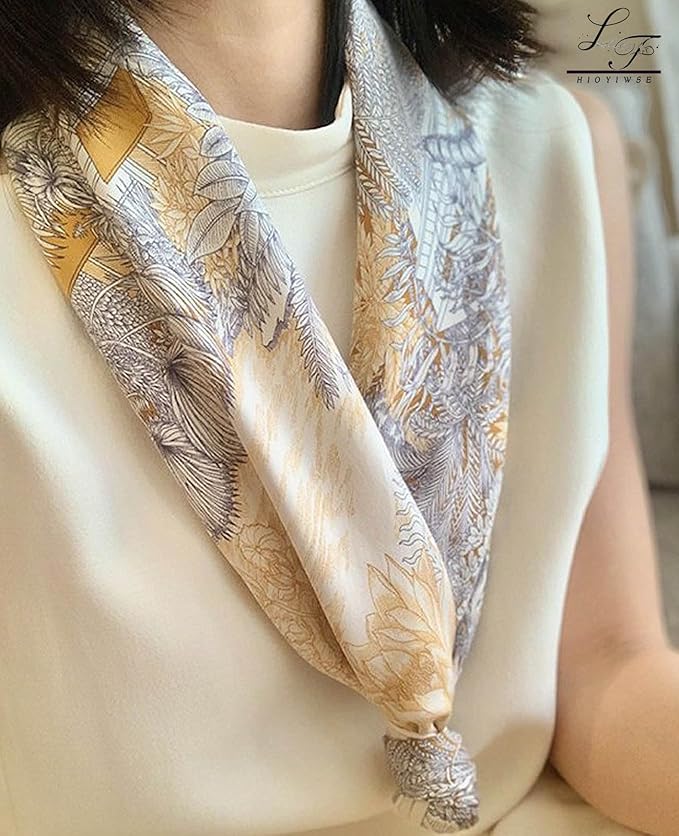 Hioyiwse Satin Bandanas Head Scarf For Women Hair Scarves Accessories Lightweight Fashion Wrap Neck Silk Sleeping Headscarf
