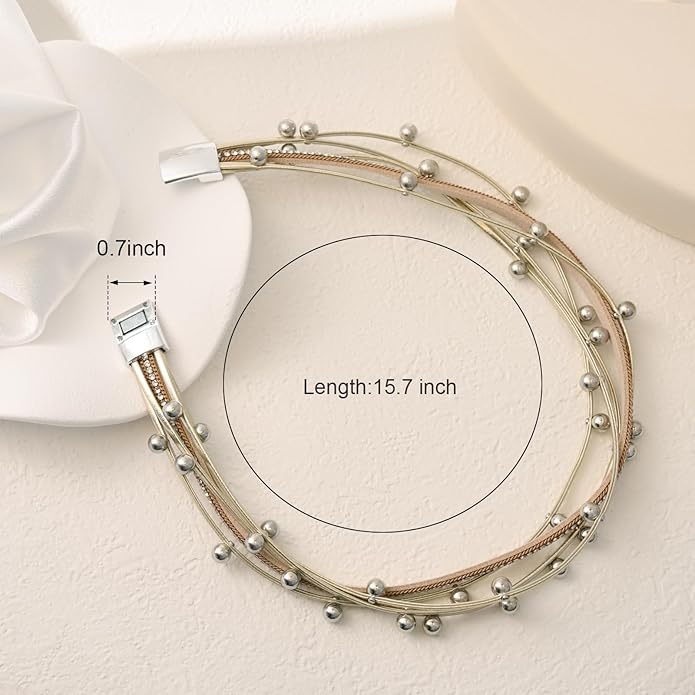 VIBILIA Boho Leather Wrap Bracelets for Women Multi-Layer Bracelets with Strong Clasp Jewelry for Women