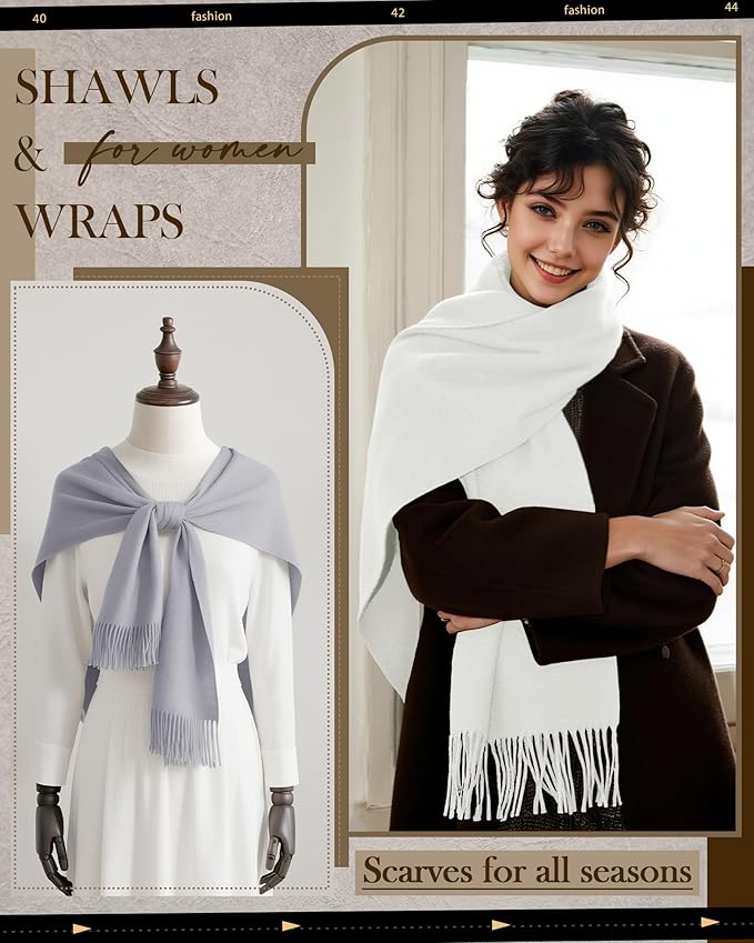 Oakgarden 3 Pack Winter Scarf for Women Pashmina Scarves Shawl Wraps Bridesmaid Gifts for Evening Dresses