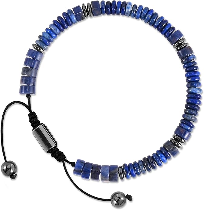 VIBILIA Healing Crystal Bracelets Beaded Bracelets for Men Women Natural Stone Adjustable Bracelets Unique Gifts for Father Son Grandfather Brother Friend