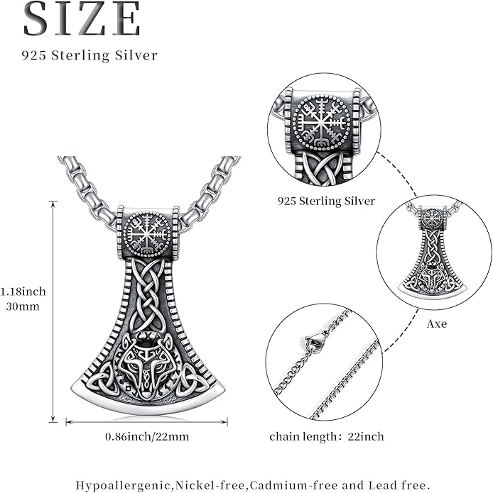 Suiknsn Arrowhead Necklace for Men Women 925 Sterling Silver Turquoise Malachite Celtic/Eye of Horus/Viking Arrow Pendant Amulet Jewelry Gifts Native American Necklace