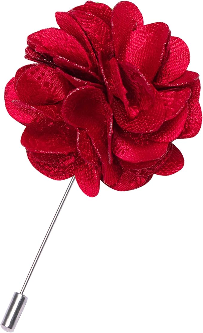 JEMYGINS Floral Pre-tied Bow Tie and Pocket Square Cufflinks Lapel Pin Sets for Men 4PCS