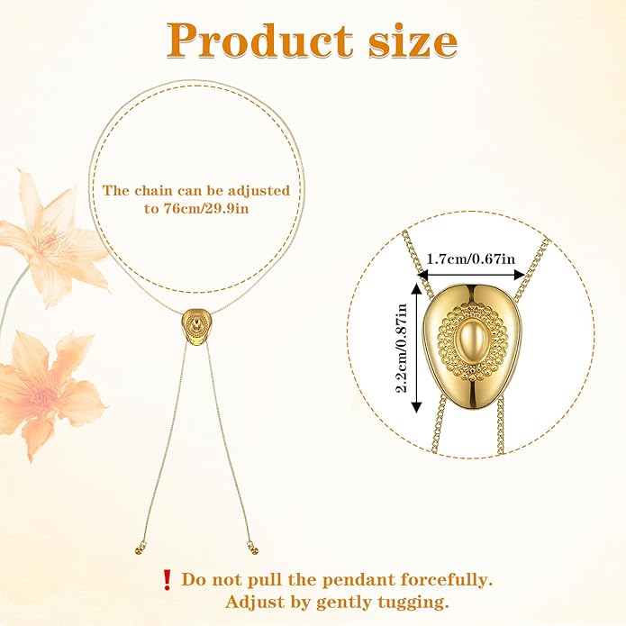 Yolev Western Necklaces For Women Cowgirl Necklace For Women Bolo Tie Lariat Hat Chain Y Necklaces Country Western Jewelry