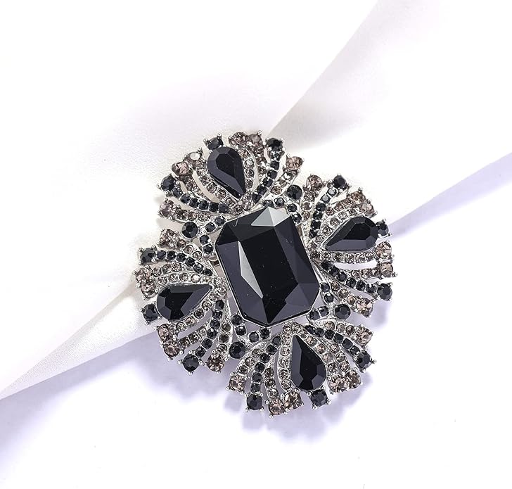 YOQUCOL Vintage Austrian Crystal Rhinestone Flowers Shaped Brooch Pin for Women Girls Lapel Pin for Sweater,Coat Dress Accessories
